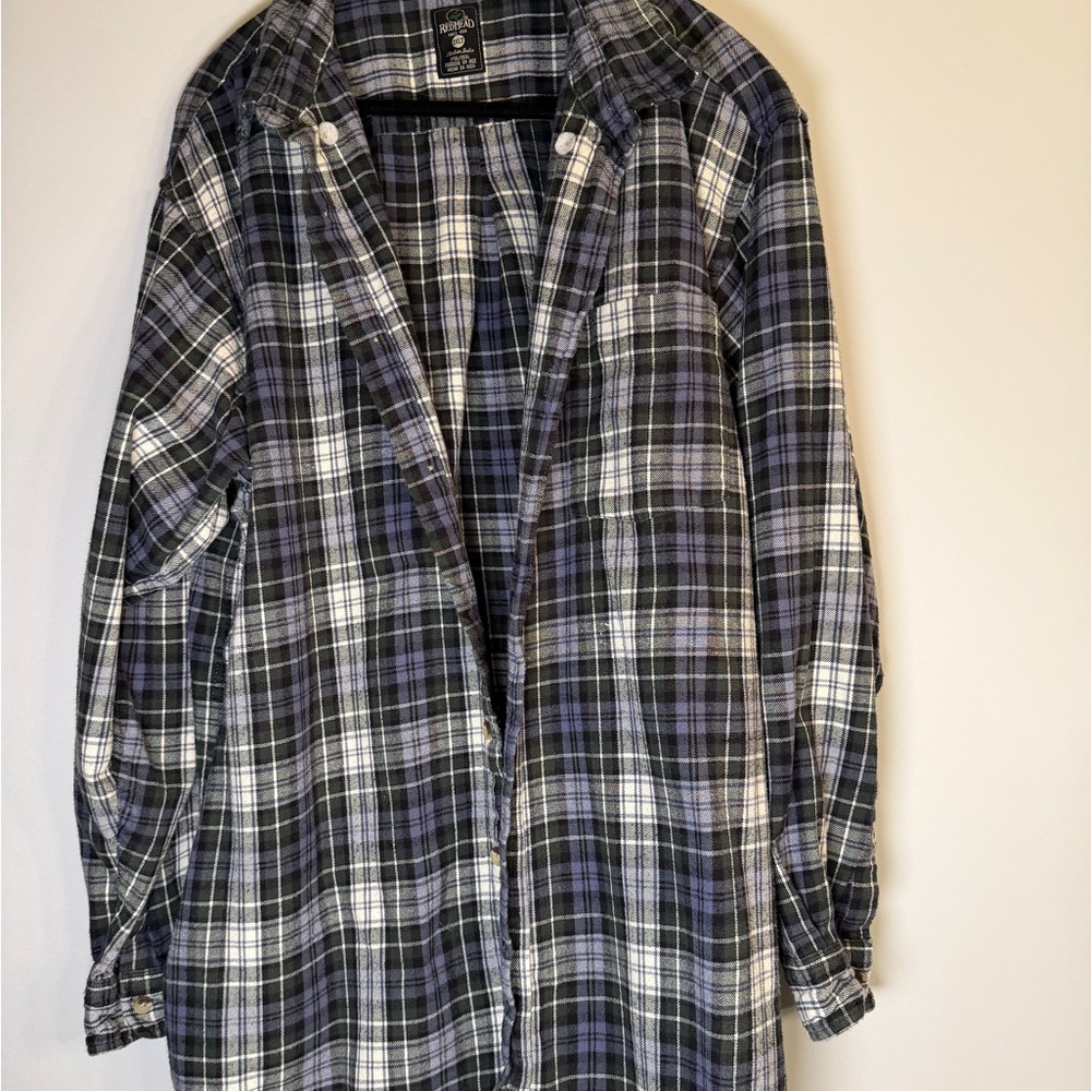 RedHead Black, White & Purple Plaid Long-Sleeve Button-Down Shirt